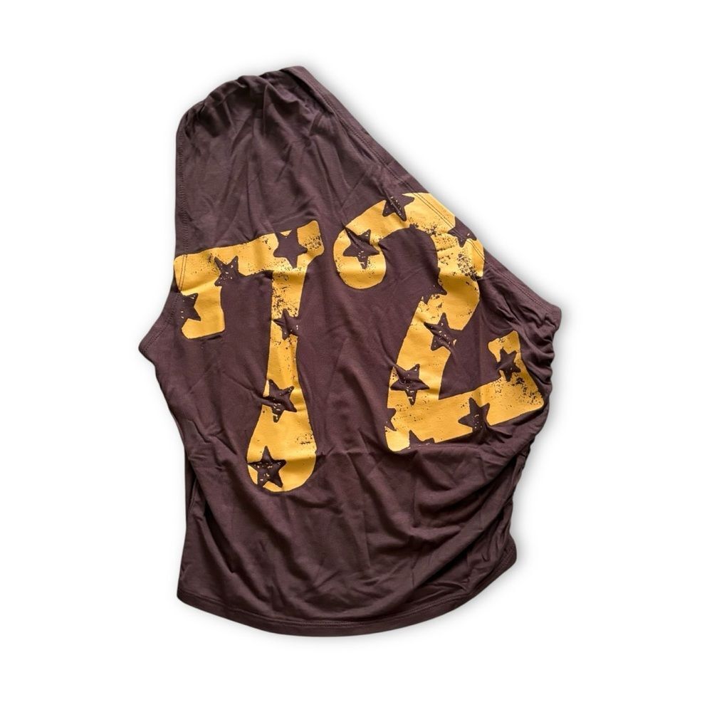 Urban Outfitters BDG One Shoulder 72 Graphic Top Stars NWT Size Large Sporty